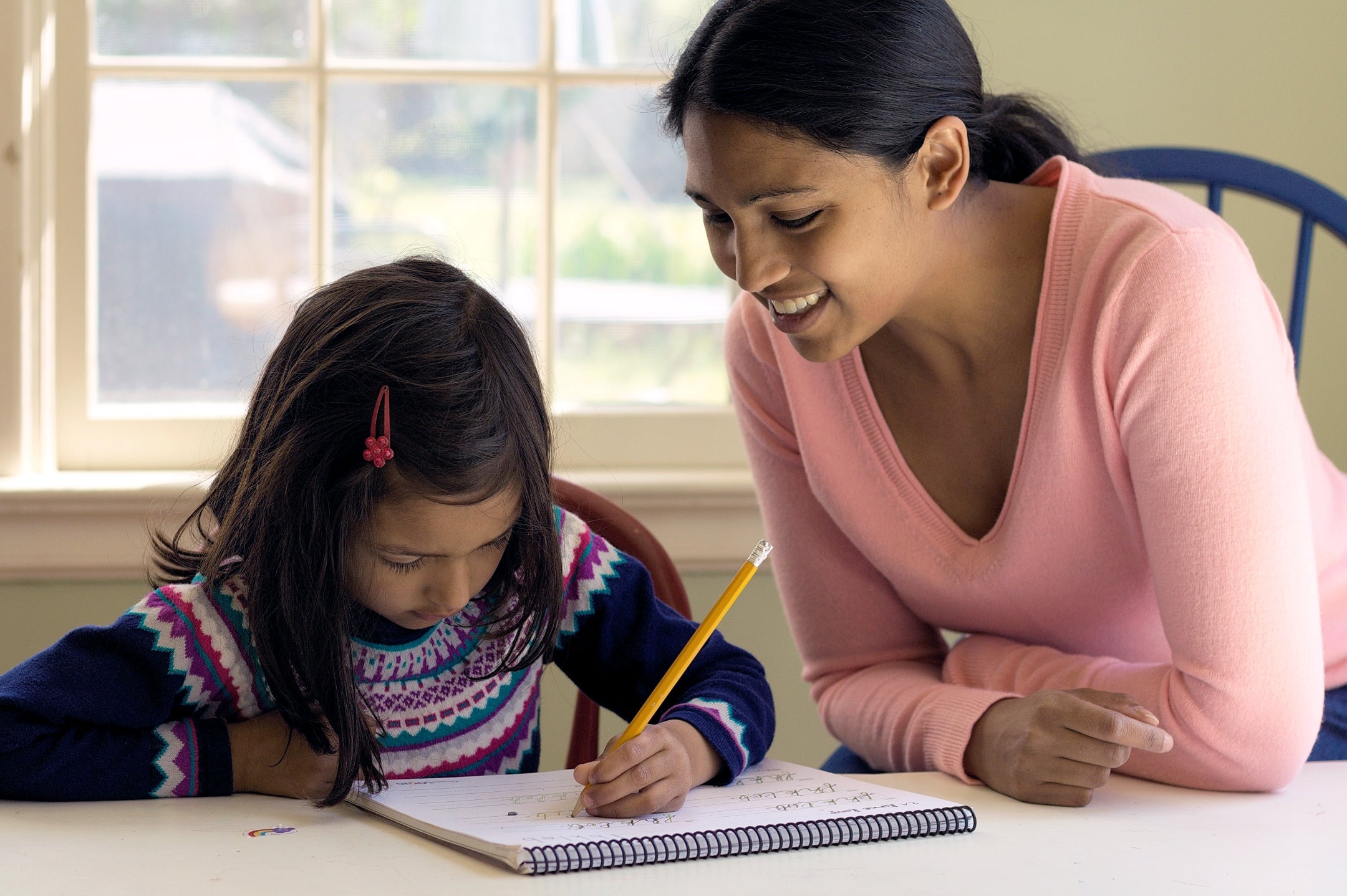 Close-up of improved cursive handwriting