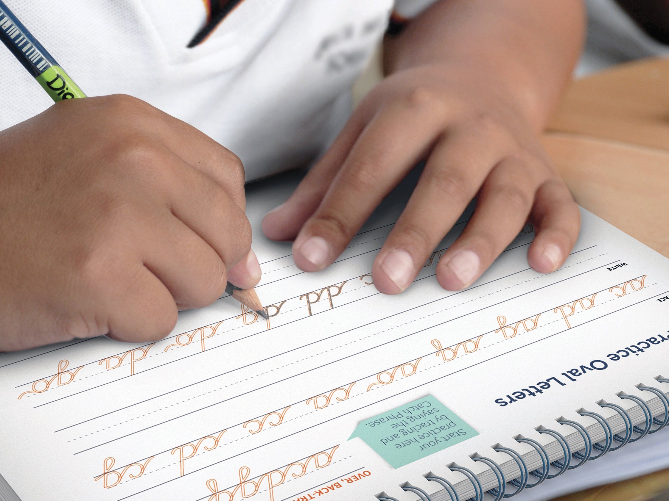 Student working on handwriting
